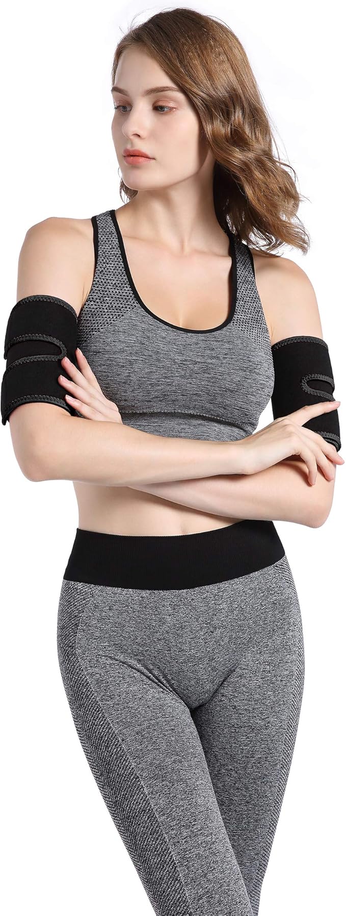 Bakerdani Hot Sweat Neoprene Compression Arm Sauna Sleeves Slimmer Bands Wraps Arm Trimmers for Men & Women (a Pair)