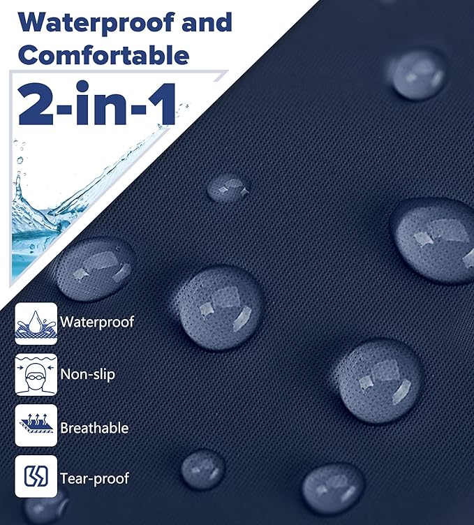 Aegend Fabric Swim Cap, Silicone Waterproof Layer - Breathable Cloth Swimming Cap, Keep Hair Dry with Hight Elasticity for Youth(8-16) Adult, 2 Sizes to Choose