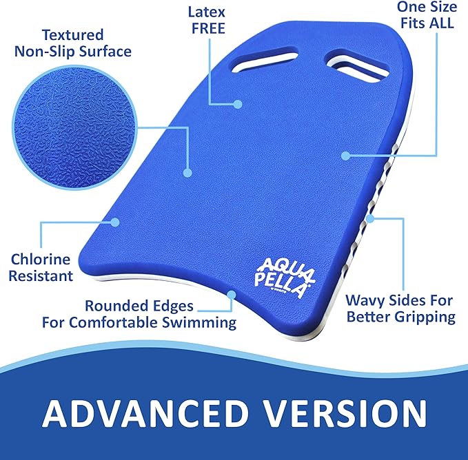 Aquapella Swimming Kickboard - One Size Fits All - A Great Training Aid for Children and Adults