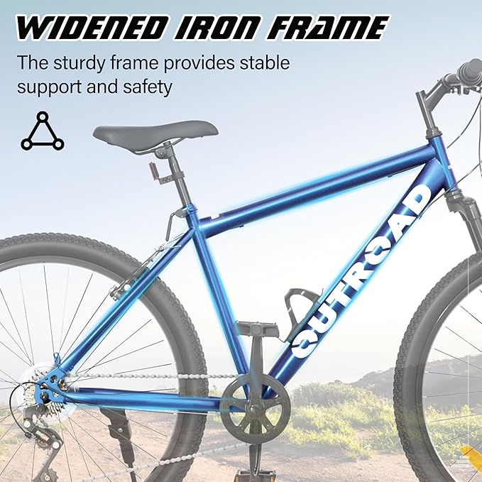 Betterland 26 Inch Mountain Bike, 7/21Speed Adult Bicycle with Dual V Brakes,Front Suspension, High Carbon Steel Frame, with Adjustable Ergonomic Seat Bicycle