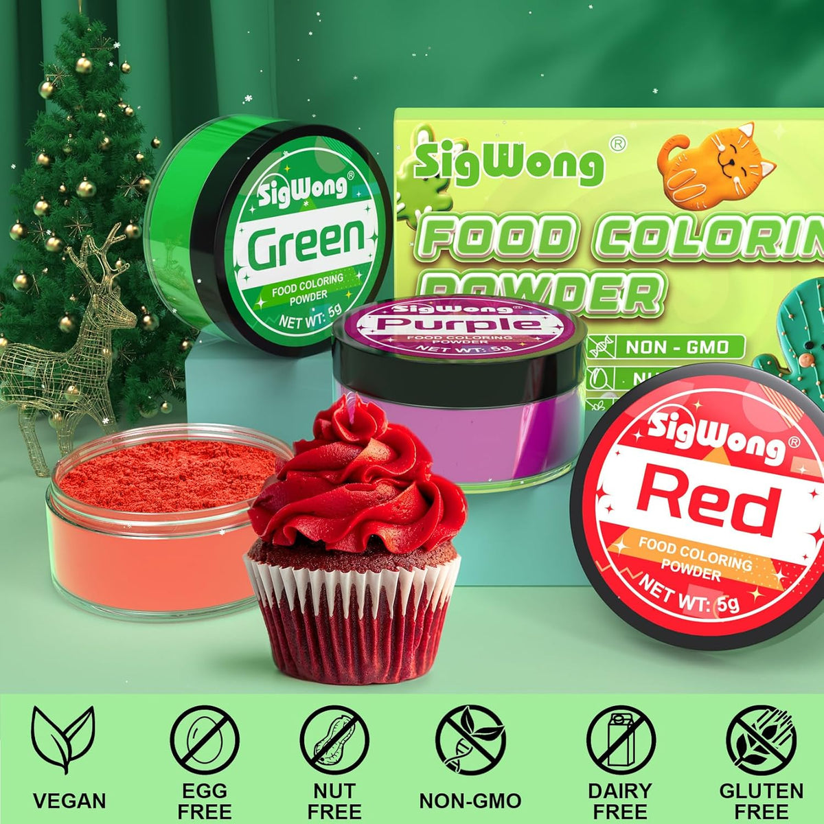 Food Coloring Powder - 6 Colors Vibrant Powdered Edible Food Coloring, Upgraded Food Grade Food Dye Powder for Baking, Cake Decorating, Cookies, Icing, Cooking, Slime Making Kit and DIY Crafts - 5g/Bottles