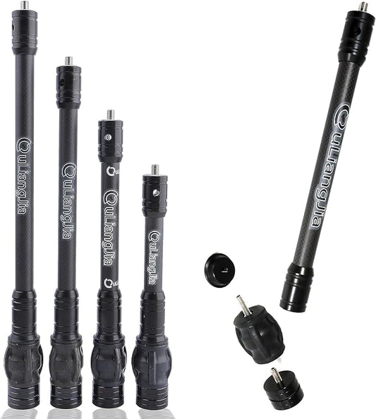 AMEYXGS Bow Stabilizer for Compound Bow, 6" 8" 10" 12" Rod Balance Bar with Damping System and Weights Shock Absorber for Compound Bow Archery Accessory