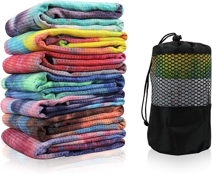 Yoga Towels , Non Slip Hot Yoga Towel Skidless Waffle Texture, 100% Absorbent Odorless Microfiber Yoga Blanket, Standard Sized 24 inchx1
