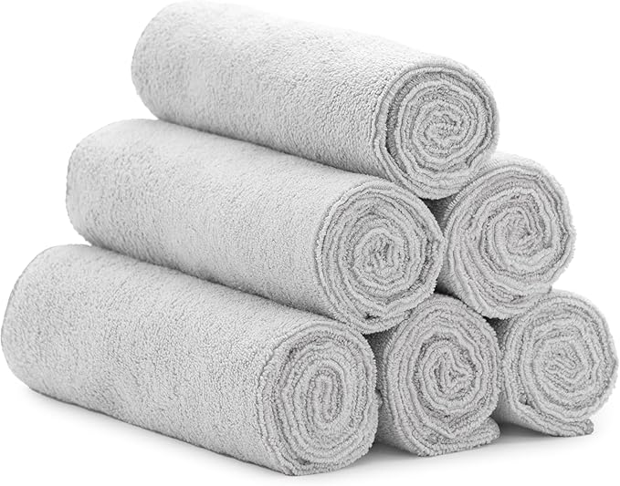 S&T INC. Microfiber Gym Towels, Yoga Towel for Home and Gym Bag, 16 Inch x 27 Inch, 6 Pack