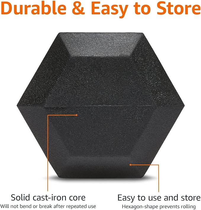 Amazon Basics Rubber Hex Dumbbell Hand Weight