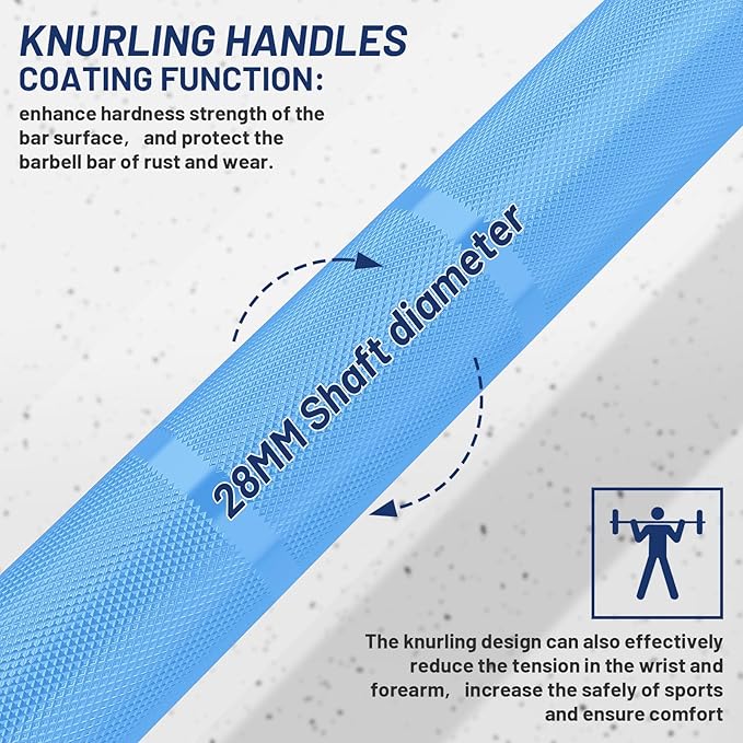 7ft Olympic Barbell Bar 45LB Load 1500lbs Capacity Available, for Gym Home Exercises, Weightlifting, Powerlifting for 2" Olympic Plates