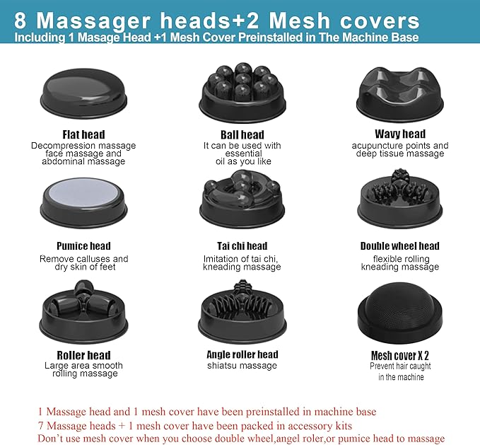 Body Sculpting Machine, Handheld Cellulite Massager, Body Shaper for Women,Lymphatic Drainage Massage for Stomach Belly Thighs Arm Butts with 8 Massage Heads Attachment 2 Mesh Covers