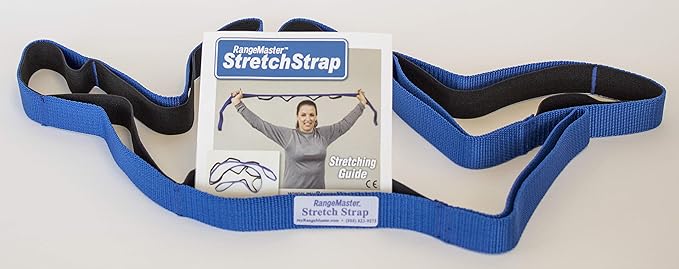 RangeMaster Stretch Strap with Exercise Guide│ Versatile Multi-Loop Strap Perfect for Yoga, Pilates, and Physical Therapy │ Portable │ Helps Improve Flexibility