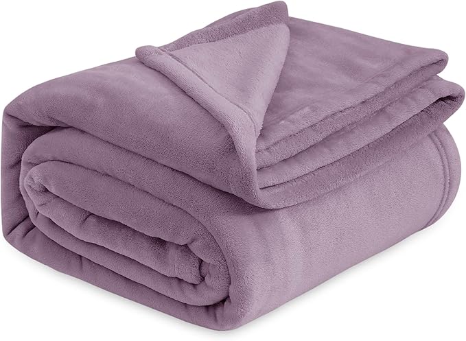 Bedsure Fleece King Size Blankets for Bed Fog Purple - Soft Lightweight Plush Cozy Fuzzy Luxury Microfiber, 108x90 inches