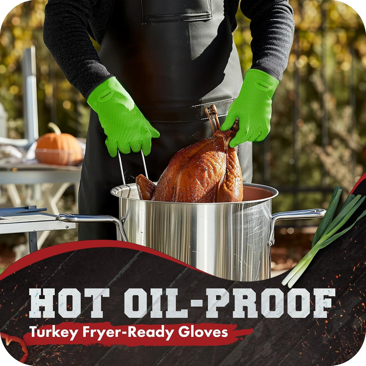 KITCHEN PERFECTION XL Silicone Smoker Oven Gloves-Extreme Heat Resistant BBQ Gloves-Handle Hot Food Right on Your Grill Fryer&Pit|Waterproof Grilling Cooking Baking Mitts|Superior Value Set+3 Bonuses