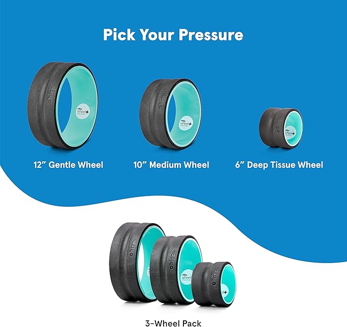 Chirp Wheel Foam Roller Combo for Back & Neck - Pain Relief & Headache Kit With Deep Tissue Muscle Massage and Thumb Pressure Release - 10" Mint Back, 4" Mint Neck