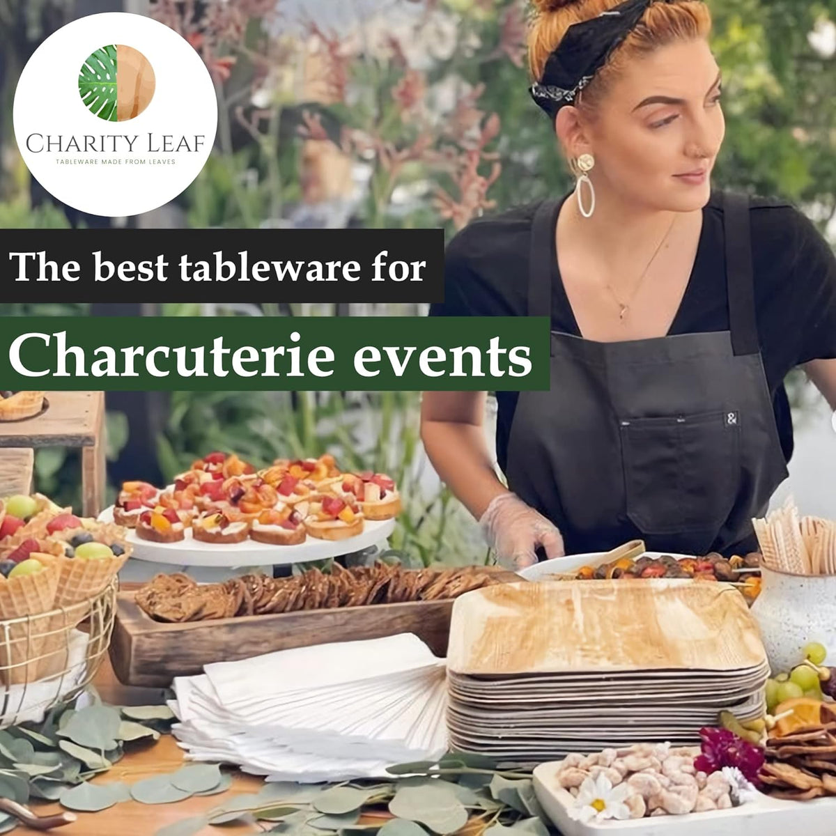 Charity Leaf Disposable Palm Leaf 17"x11" Coffin Trays (25 Pieces) Bamboo Like Serving Platters, Disposable Boards, Eco-Friendly Dinnerware for Christmas, Weddings, Catering, Events