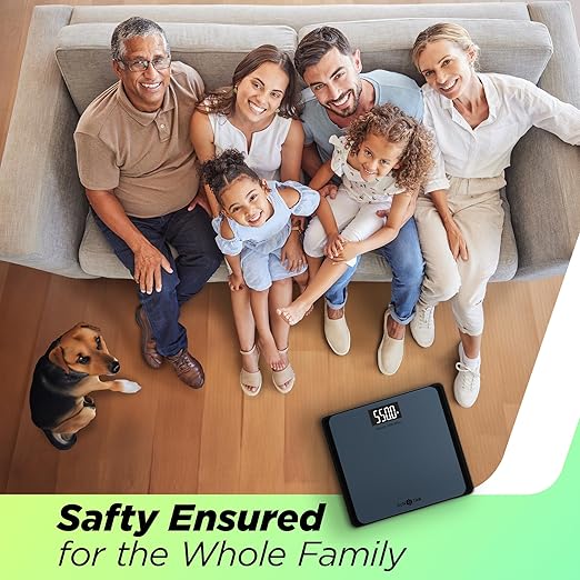 550lb Bathroom Digital Scale for Body Weight with Ultra-Wide Platform and Large LCD Display, Accurate High Precision Scale with Extra-High Capacity