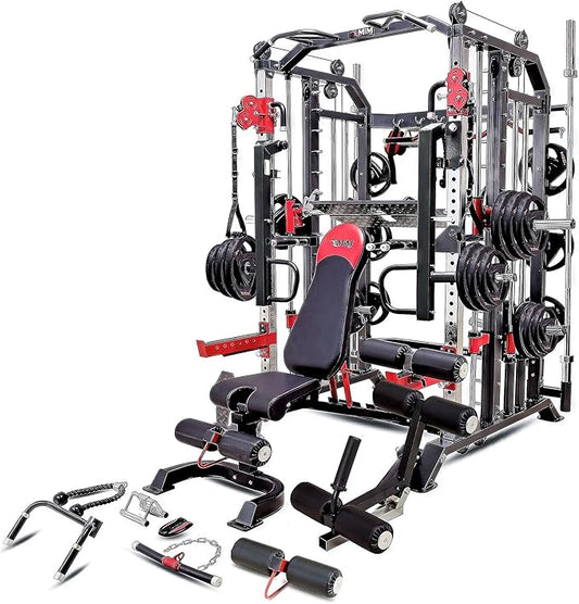 MiM USA Hercules EX, Commercial All in One Gym Machine w/400 lb Weight Stack, Adj Bench, Jammer Arms, Leg Press, Leg Extension, Arm Curl, LAT Seat & Complete Attachment