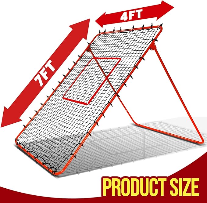 7x4FT Volleyball Rebounder Net,Angle Adjustable Volleyball Training Equipment for Hitting,Blocking,Serving,Setting, Easy Setup Volleyball Rebound Net, Portable Volleyball Trainer for Kids and Adults