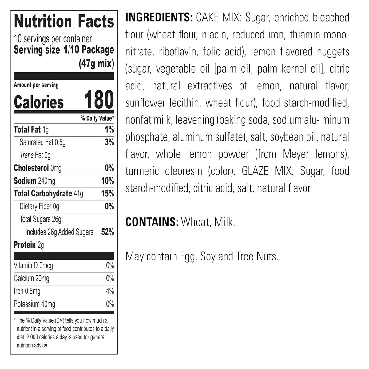Krusteaz Meyer Lemon Pound Cake Mix with Lemon Glaze Mix, 16.5-Ounce Box (Pack of 12)