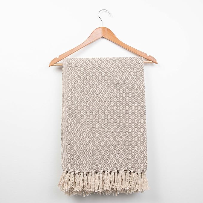 Arkwright Common Ground Bulk Blankets - Pack of 12 - Reversible 100% Cotton All Season Lightweight Couch Bed Throws for Wedding Guests, Travel, and Outdoor Events, 50 x 70 in, Diamond