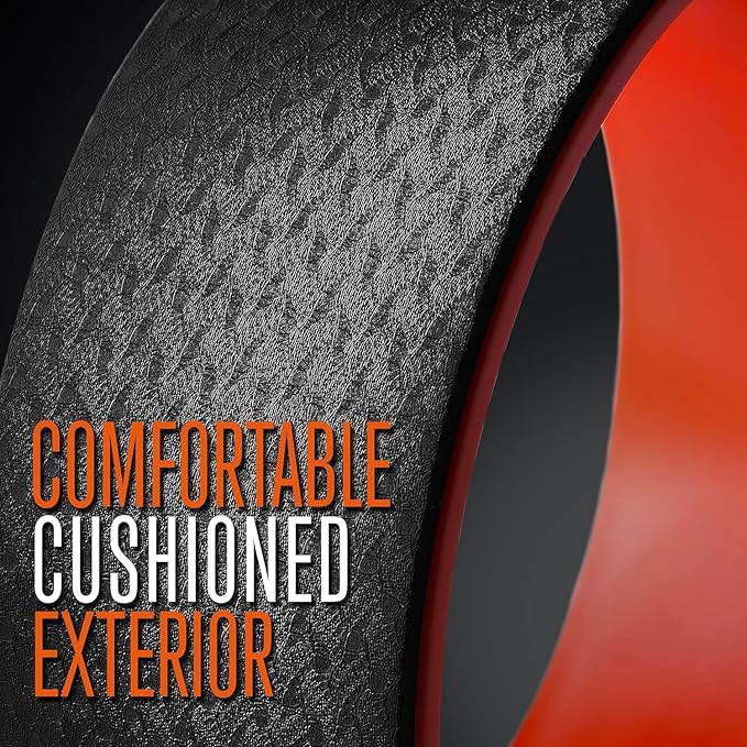 SQUATZ Yoga Wheel Back Stretcher, 12.4’’ x 4.72’’ Back Roller for Pain Relief & Stretching, Comfortable Cushioned Exterior, Durable ABS Frame, Thick Non-Slip Foam Padding, Supports Up to 777 LBS