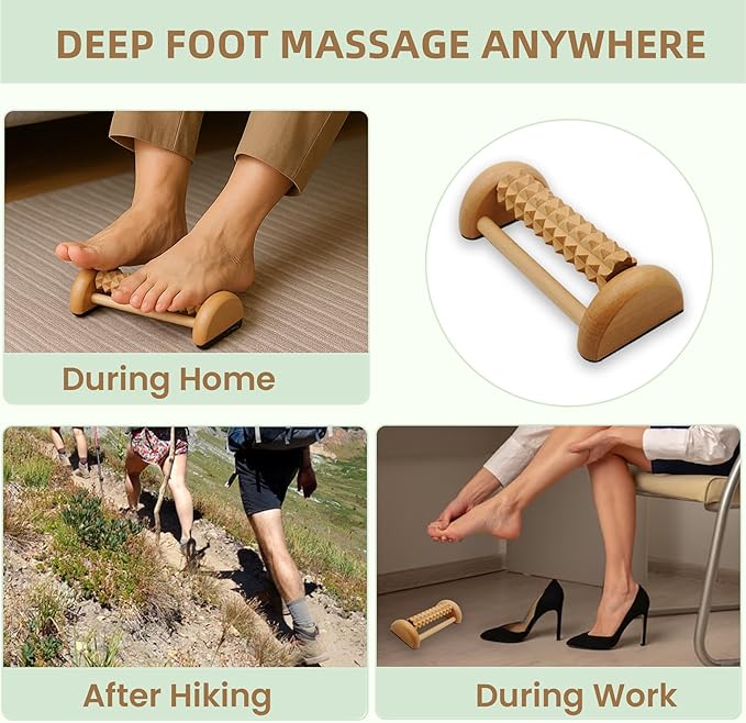 3Pcs Wooden Massage Tools，Lymphatic Drainage Massager ，Maderoterapia Kit for Deep Tissue，Muscle Pain Relief, Anti-Cellulite，Body Sculpting & Shaping，Foot Roller for Plantar Fasciitis