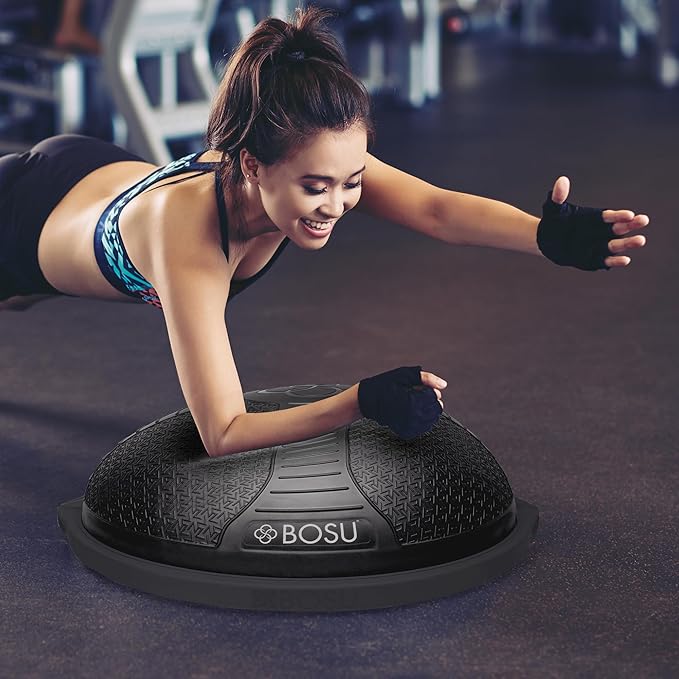 BOSU NexGen 25IN Home Fitness Exercise Gym Strength Flexibility Balance Trainer with Rubberized Non Skid Surface and Hand Air Pump