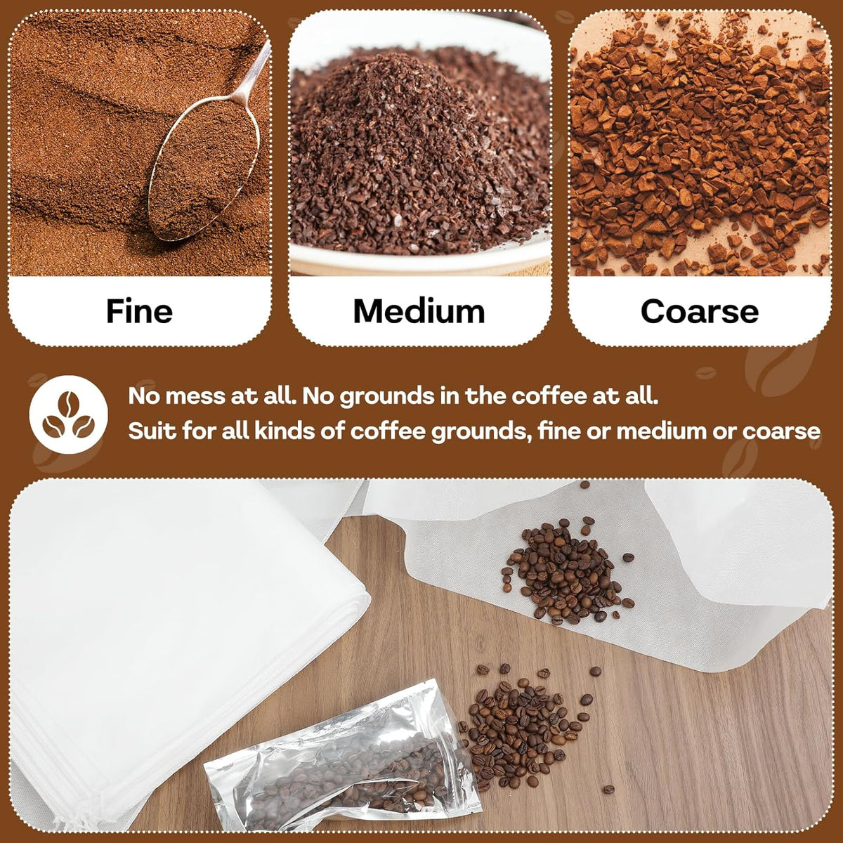 50Pcs Commercial Cold Brew Coffee Filters for 5 Gallon Buckets, 20" X 20" Disposable Coffee Filters with Drawstring for Brew Up To 5 LBS Coffee