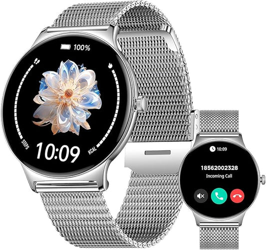 2025 Smart Watches for Women Men, 1.43" AMOLED Display Fitness Tracker with Heart Rate/SpO2/Sleep Monitor, Bluetooth Make/Answer Call, 100+ Sports Modes, IP67 Waterproof Smartwatch for Android iPhone