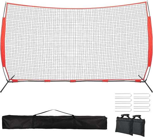 7x7/16x10/20x10ft Backstop Net, Ball Stop Net with Handbag,Fix Sports Net Barrier by 4 Spike&2 Sandbag,Sports Practice Barrier Net for Baseball,Softball,Lacrosse Train,Backstop Net for Backyard