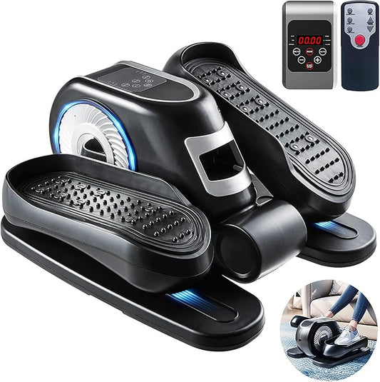 Zakle Ellipse Leg Exerciser as Seen on Tv for Seniors, Electric Under Desk Elliptical Machine w/Remote & 12 Speeds Level, Manual & Auto Mode, Quiet Seated Pedal Exerciser for Home Office