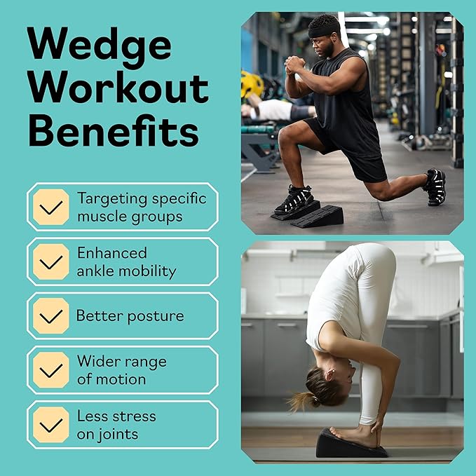 Squat Wedge - Squat Wedge Block 520 LBS Weight Capacity - Slant Board for Calf Stretching - Calf Stretcher Slant Board - yoga blocks