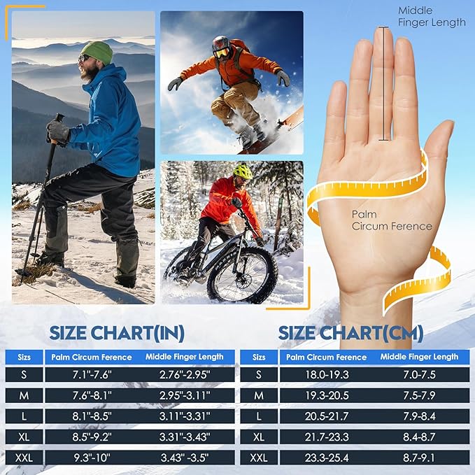 Bruvoalon Winter Gloves for Women & Men, 3M Thermal Insulation, Lycra Fabric, Windproof, Touchscreen, Anti-Slip, Cold Weather