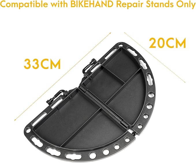 BIKEHAND Magnetic Bike Bicycle Repair Stand Mechanics Workstand Work Tray Holder Plate for Workshop Tools and Parts Compatible with BIKEHAND Repair Stand Only - 33 x 20 cm
