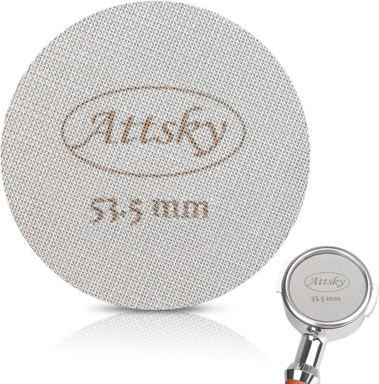 53.5mm Espresso Puck Screen, Espresso Filter for 54mm Portafilter Filter Basket, Reusable Espresso Screen with 1.7mm Thickness 150μm 316 Stainless Steel