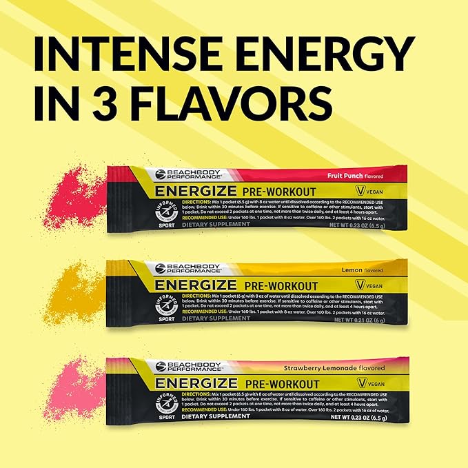 BODi Energize Pre Workout Powder - Beta-Alanine, Quercetin & Low-Dose Caffeine Formula for Enhanced Energy & Focus, Increase Energy & Endurance Supplement, Strawberry Lemonade Flavored, 20 Sticks