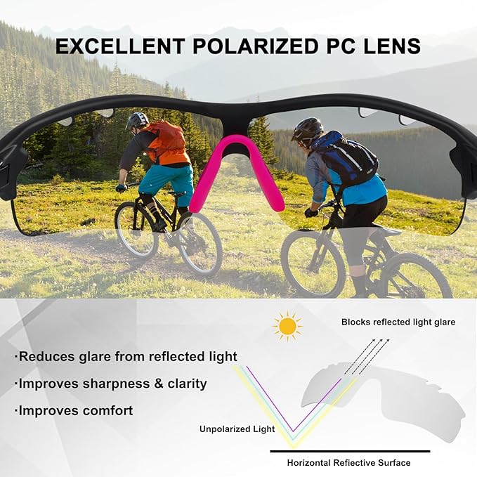 BangLong Polarized Sports Sunglasses Cycling Sun Glasses for Men Women with 5 Interchangeable Lenes for Running Baseball Golf