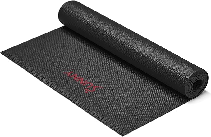 Sunny Health & Fitness Non-Slip Yoga Mat – Durable, Anti-Tear, Lightweight, Cushioned Support for Yoga, Pilates, Stretching Exercises, Meditation and Floor Workouts | Multiple Sizes & Colors
