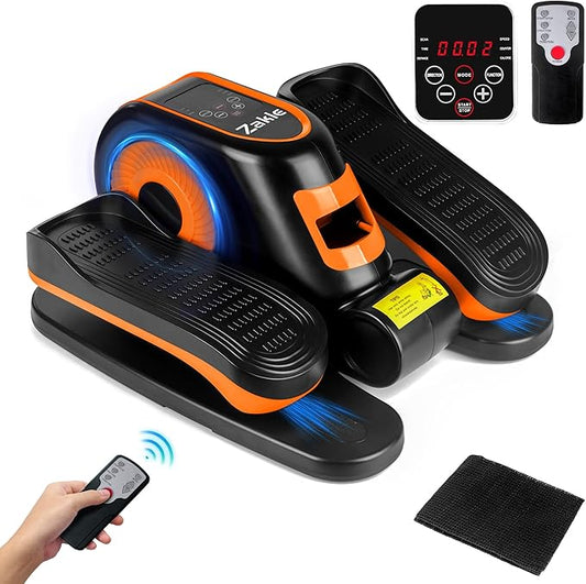 Zakle Ellipse Leg Exerciser as Seen on Tv for Seniors, Electric Under Desk Elliptical Machine w/Remote & 12 Speeds Level, Manual & Auto Mode, Quiet Seated Pedal Exerciser for Home Office