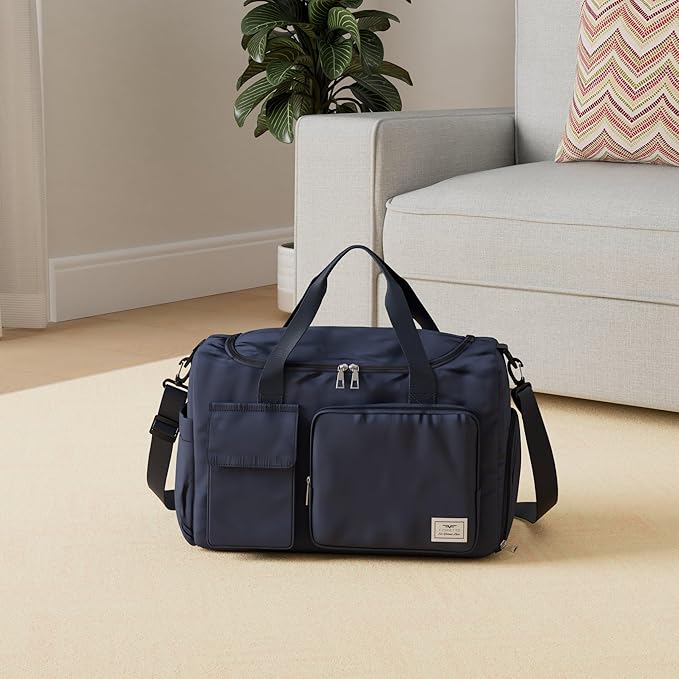 FIORETTO Women's Gym Duffle Bag with Shoes Compartment, 37L Capacity, Ideal for Travel, Gym, Sports, Duffel, Weekender