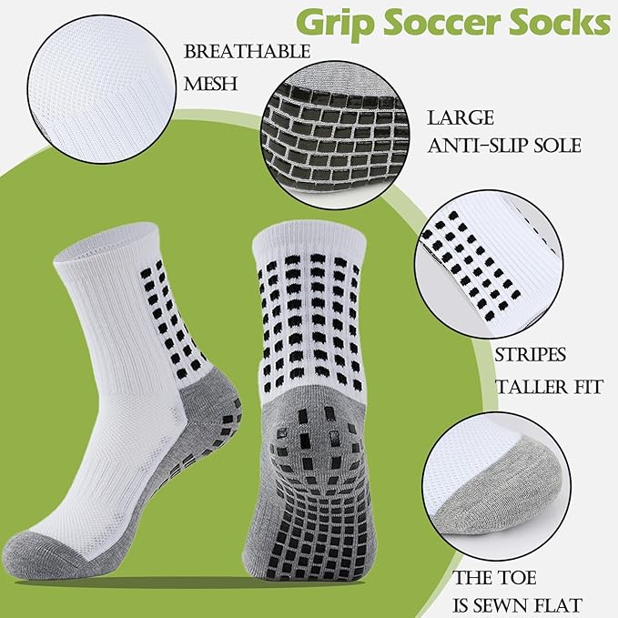 2 Pair Kids Grip Soccer Socks and 2 Pair Shin Guard Sleeves,1 Pack Shin Guards and 4 Shin Straps for Soccer Football Sports