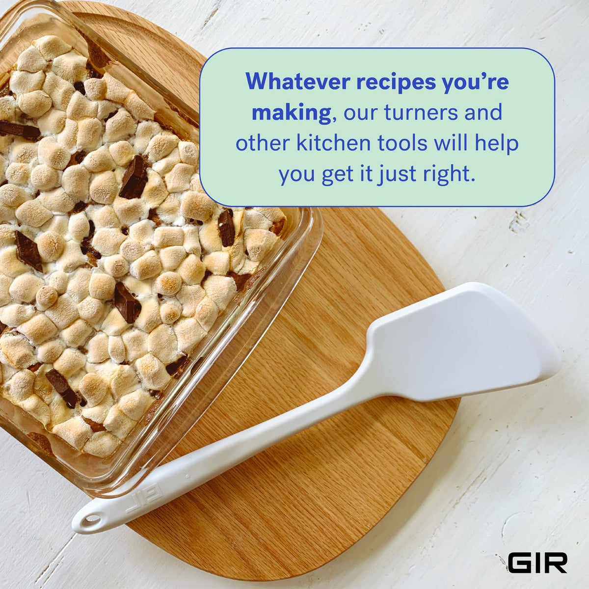 GIR: Get It Right Heat-Resistant Silicone Spatula Turner - 11-Inch White Studio - Seamless One-Piece Design - Nonstick & Dishwasher-Friendly - Non-Scratch Baking Spatula & Pancake Flipper