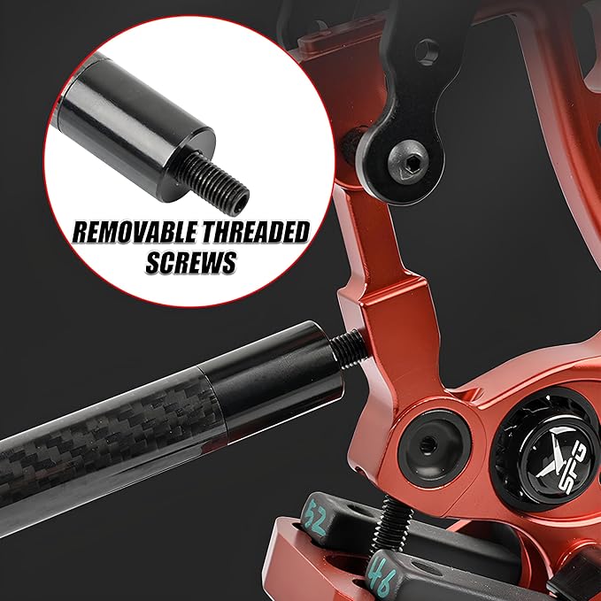 Archery 6″/8″ Bow Stabilizer- Carbon Fiber Bow Balance Bar with Damping System for Compound/Recurve Bow Hunting Archery Accessory Equipment