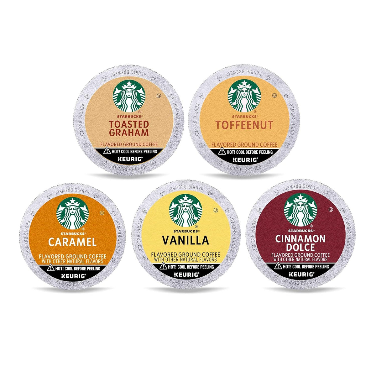 Starbucks K-Cup Coffee Pods, Naturally Flavored Coffee Variety Pack for Keurig Brewers, 100% Arabica, 1 Box (40 Pods)