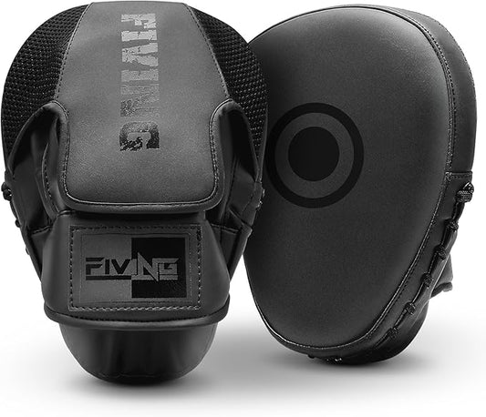 Boxing Pads for Men, Women, & Kids, Leather Focus Mitts for Martial Arts, Boxing Training, Curved Punch Mitts for Karate, Kickboxing,Muay Thai, Taekwondo
