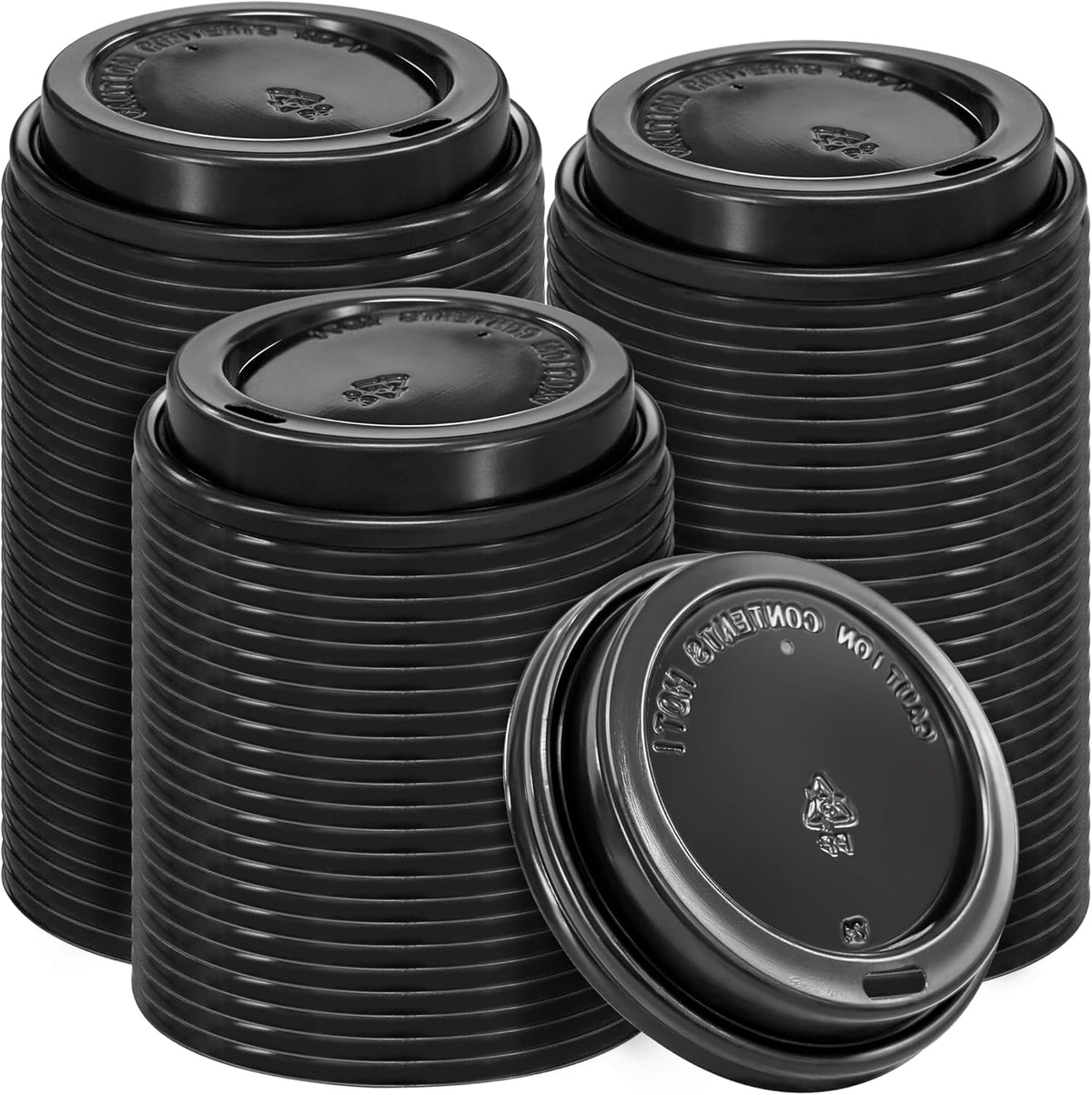 180 Pack Disposable Coffee Cup lids, 3.54'' Leak-Proof Disposable Plastic Cup Lids for 10, 12, 16, 20oz Paper Cups, Hot/Cold Drinking Cup Lids, Black