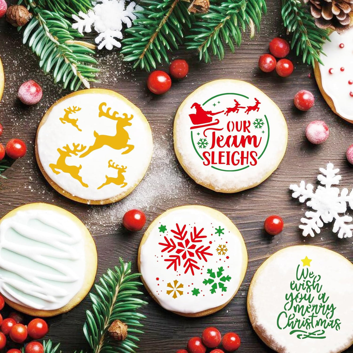 36 Pcs Small Christmas Stencils for Painting on Wood 3 Inch Reusable Christmas Ornament Stencil for Crafts Wood Card Paper Fabric (36 Christmas)