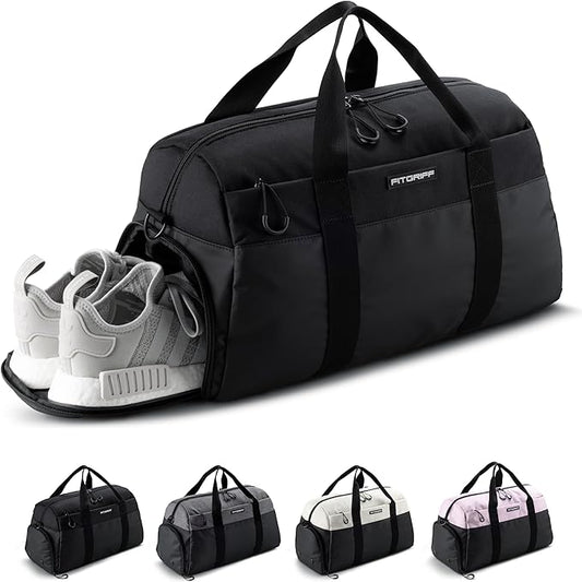 Fitgriff® Gym Bag V2 for Men and Women with Shoe & Wet Compartment - Duffle Bag for Travel, Sports, Fitness and Workout