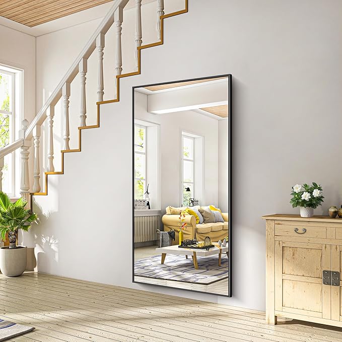 Bathroom Mirror,72x36 inch Bathroom Mirrors for Over Sink,Large Wall Mirror for Bathroom Wall Mounted Rectangle Mirrors,Black Vanity Mirror for Living Room,Bedroom Entryway,Horizontal/Vertical