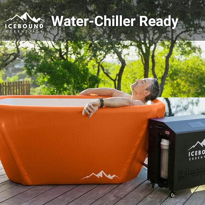 Big Tex Endurance Cold Plunge 155 Gallon Ice Bath Tub Chiller Compatible Connections Inflatable, Durable, Portable, Insulated Design