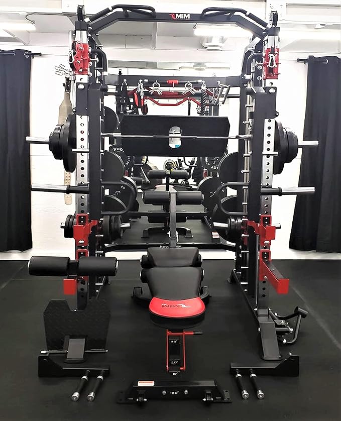 MiM USA Hercules EX, Commercial All in One Gym Machine w/400 lb Weight Stack, Adj Bench, Jammer Arms, Leg Press, Leg Extension, Arm Curl, LAT Seat & Complete Attachment