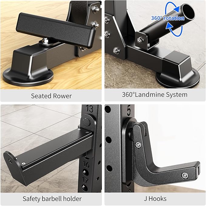 Smith Machine with Cable Crossover System, Multi-Function Power Cage Squat Rack for Home Gym, Power Rack and Packages Weight Sets.