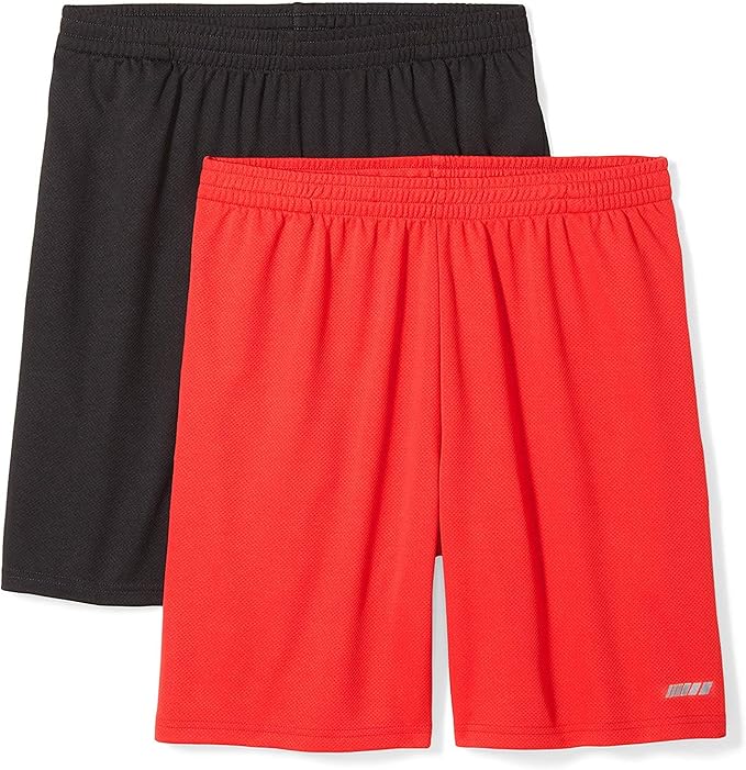 Amazon Essentials Men's Performance Tech Loose-Fit Shorts (Available in Big & Tall), Pack of 2